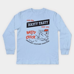 Hasty Tasty Chick Kids Long Sleeve T-Shirt